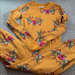 Hanna Andersson Floral Deer Pajamas